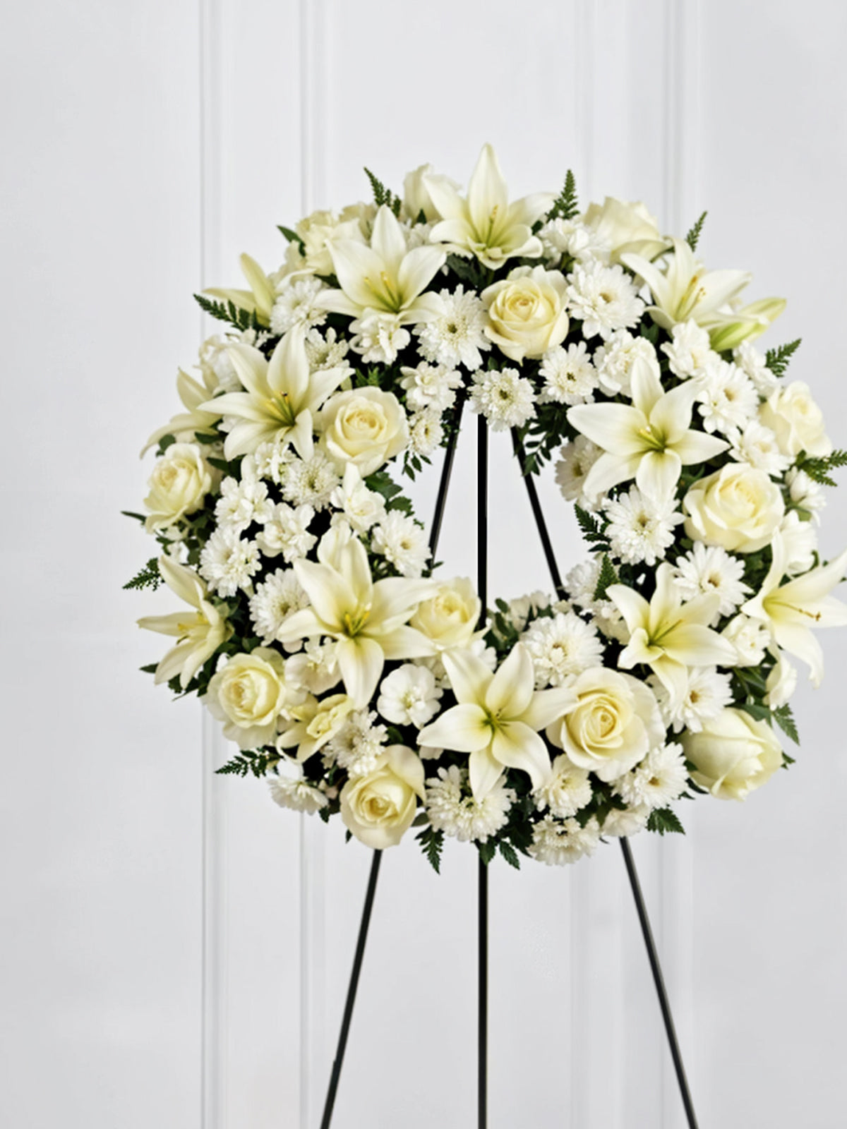 Peaceful White Funeral Wreath