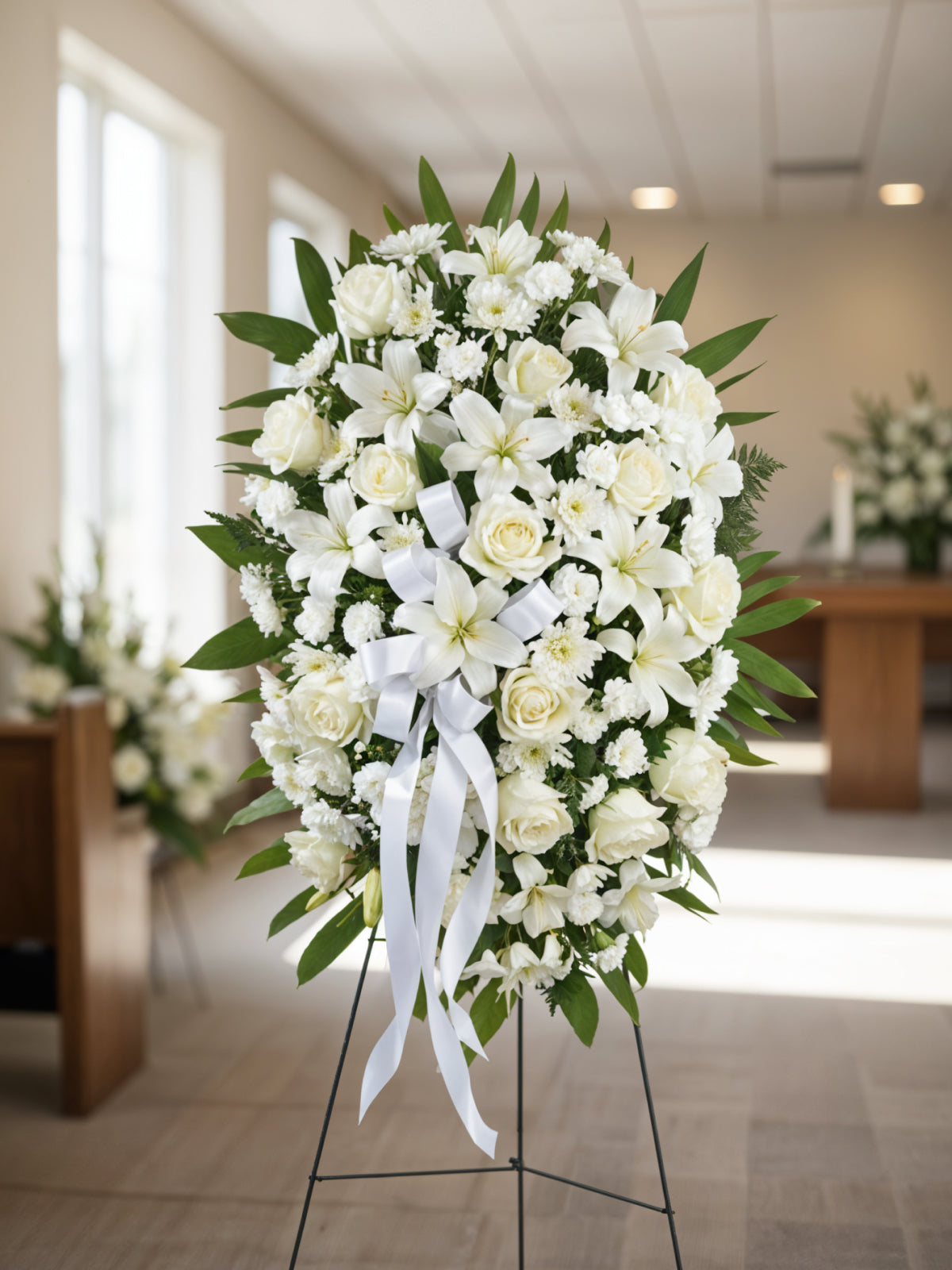 Eternal White Standing Spray