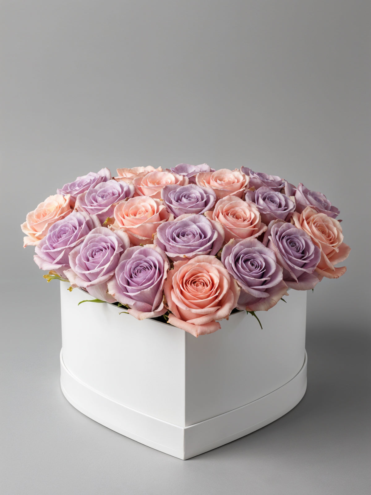 Lavender & Blush Roses Heart Box