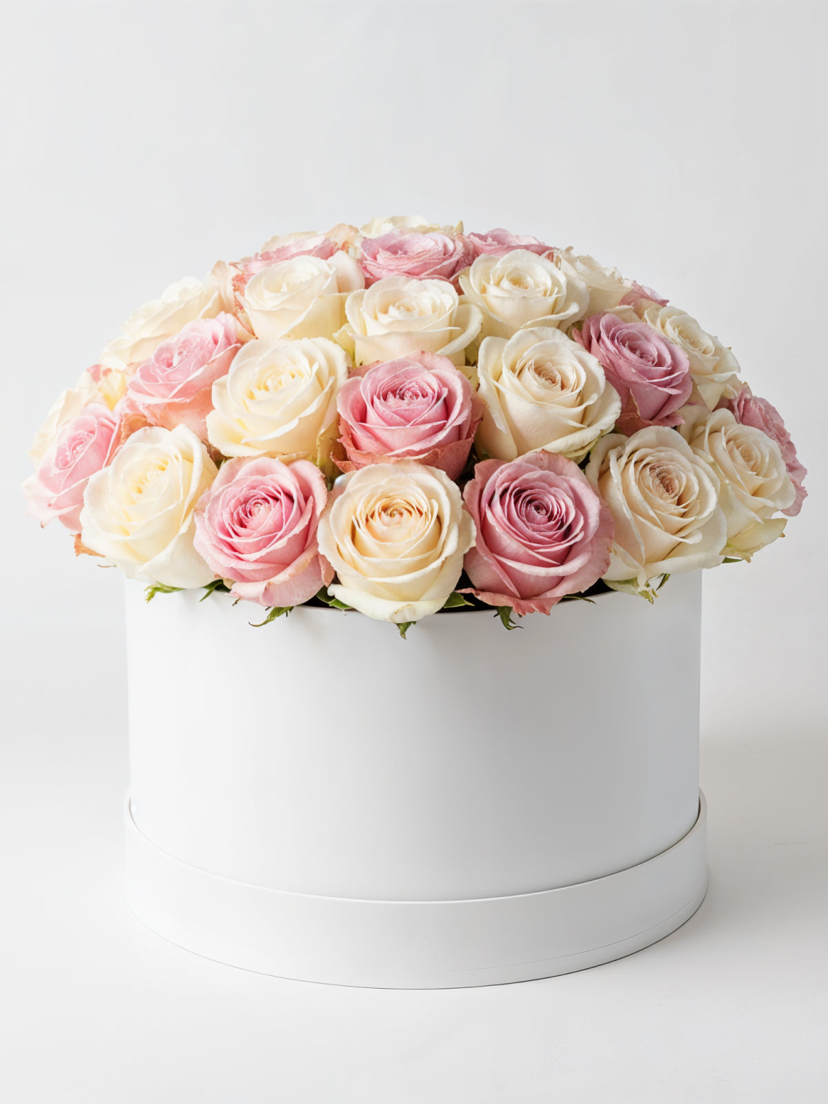 Elegant Pastel Roses Round Box