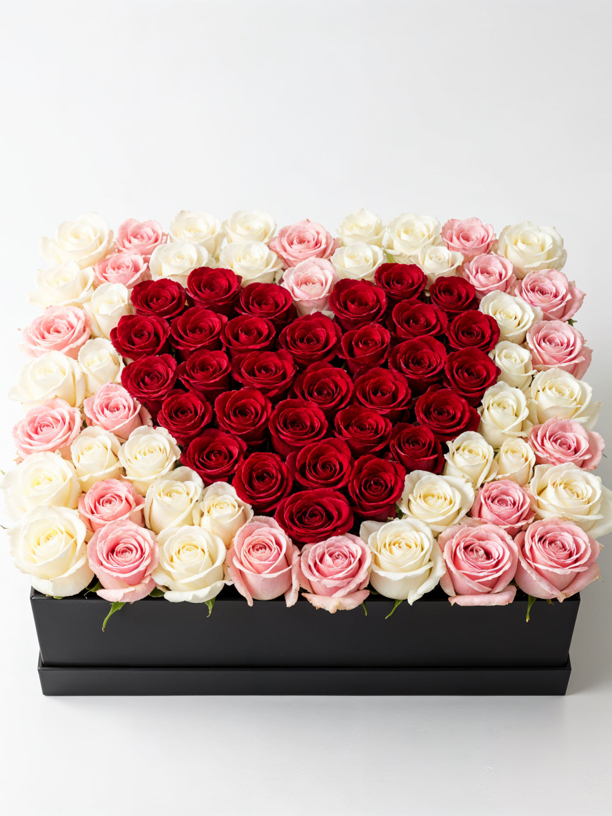 Rectangular Roses Box with Heart Design